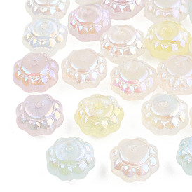 Plating Acrylic Beads, Pearlized, Flower