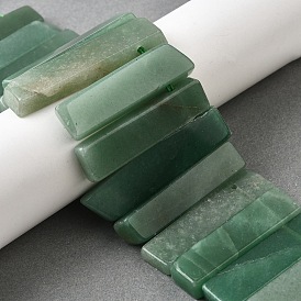 Естественный зеленый авантюрин бисер нитей, прямоугольные, Топ пробуренной