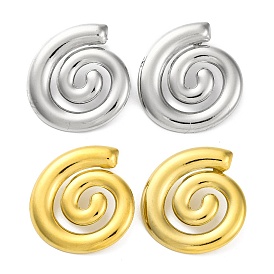 Ионное покрытие (ip) 304 спиральные серьги-гвоздики из нержавеющей стали