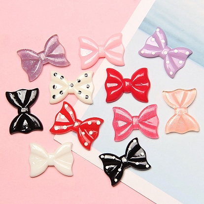 Непрозрачные кабошоны из смолы, бантом