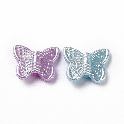 Imitation Pearl Acrylic Beads, Butterfly