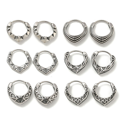 316 серьги-кольца из хирургической нержавеющей стали для женщин и мужчин, треугольник дизайн, кольцо