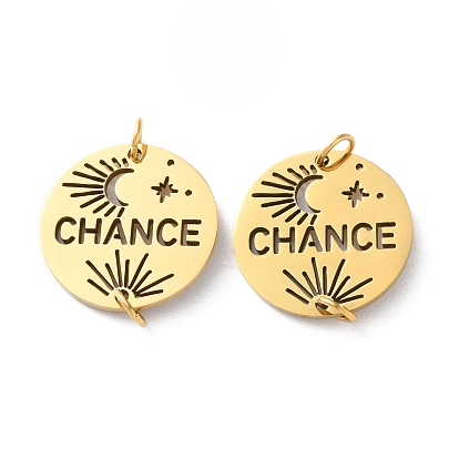 Ионное покрытие (ip) 304 нержавеющая сталь лазерная резка плоские круглые соединительные подвески с соединительными кольцами