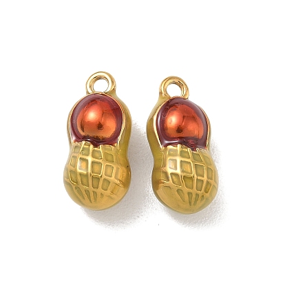 304 нержавеющей стальной эмали подвески, арахиса прелести, ионное покрытие (ip), реальный 18 k позолоченный