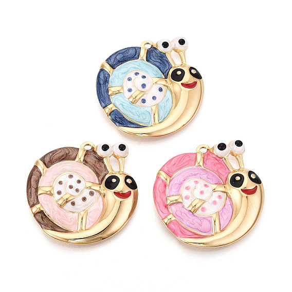 304 подвески из нержавеющей стали и эмали, улитка прелести, золотые