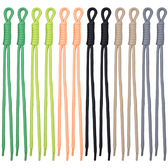 12 pièces 6 décorations pendentifs en corde de nylon de couleurs