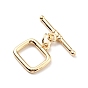 Rack Plating Brass Toggle Clasps, Cadmium Free & Lead Free, Long-Lasting Plated, Rectangle