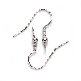  304 Stainless Steel Earring Hooks, Ear Wire, with Vertical Loop