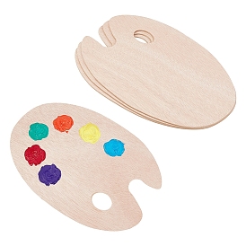 Wooden Painting Palette, Oval, for DIY Art Craft Painting