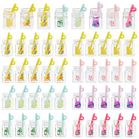 CHGCRAFT 48Pcs 8 Colors Transparent Resin Pendants, Imitation Drink, Bottle