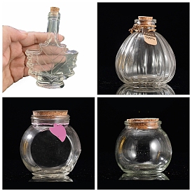 Glass Bead Containers, Wishing Bottles, with Cork