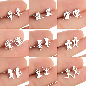 Stylish Mini Stainless Steel Stud Earrings for Women - Perfect for Running, Yoga and Gymnastics