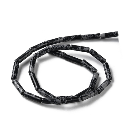 Synthetic Snowflake Obsidian Beads Strands, Column