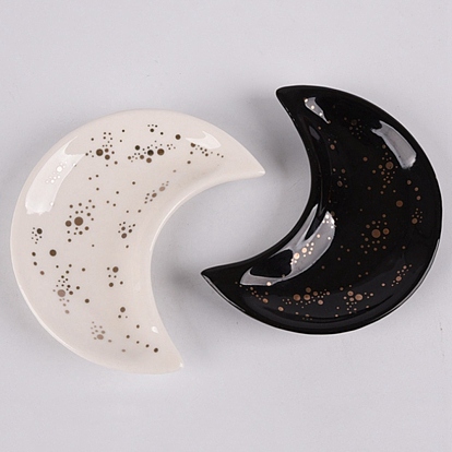 Porte-bague de lune en céramique blanche, plateau de bijoux, pour contenir de petits bijoux, Anneaux, , Des boucles d'oreilles, Bracelets, bibelot, pour les femmes filles cadeau d'anniversaire