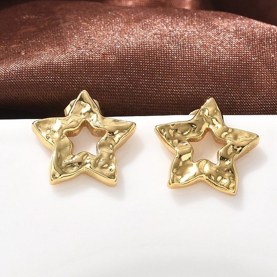 304 из нержавеющей стали серьги, ионное покрытие (ip), звезда