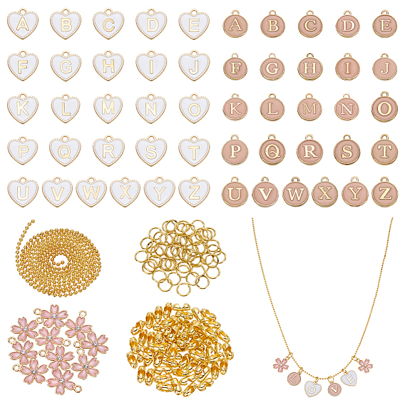 Набор для самостоятельного изготовления подвески для бокала вина, в том числе железные шариковые цепи, латунные соединения шаровой цепи, сплавные кольца и эмалевые подвески