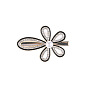 Black and White Rhinestone Edge Clip with Pearl Flower Duckbill Clip