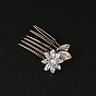 Flower Alloy Rhinestone Hair Combs, Hair Accessories for Women and Girls