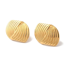 Текстурированное прямоугольное ионное покрытие (ip) 304 серьги-гвоздики из нержавеющей стали для женщин