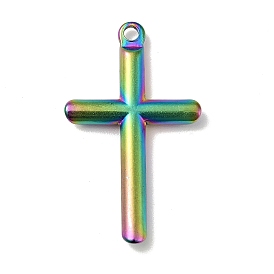 Ion Plating(IP) 304 Stainless Steel Pendants, Cross Charms