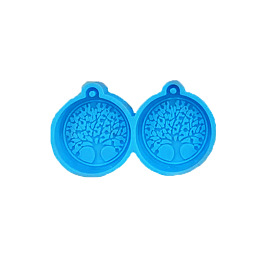 Flat Round with Tree of Life Pendant Silicone Molds, for UV Resin, Epoxy Resin Jewelry Making