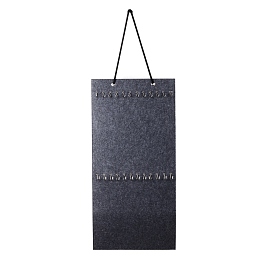Wool Felt Jewelry Hanging Bag, for Necklace & Earring & Ring Display, with Iron Hangers, Rectangle