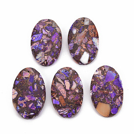 Assembled Natural Bronzite and Synthetic Imperial Jasper Pendants, Oval, Dyed