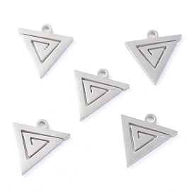 304 Stainless Steel Charms, Laser Cut, Triangle
