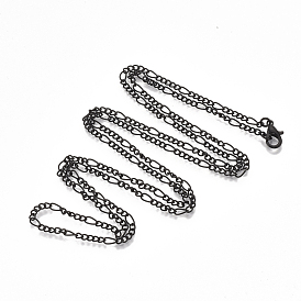 Brass Coated Iron Curb Chain Necklace Making, with Lobster Claw Clasps