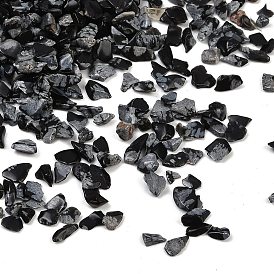 Natural Snowflake Obsidian Beads, No Hole, Chip