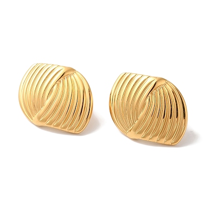 Текстурированное прямоугольное ионное покрытие (ip) 304 серьги-гвоздики из нержавеющей стали для женщин