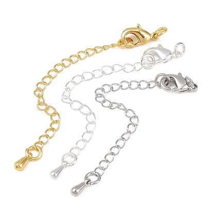 Латунный удлинитель бордюрной цепи, цепочки с застежками-карабинами и подвесками-каплями