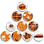 Thanksgiving Theme Luminous Glass Cabochons, Glow in the Dark, Half Round/Dome, Maple Leaf/Pumpkin