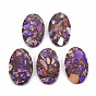 Assembled Natural Bronzite and Synthetic Imperial Jasper Pendants, Oval, Dyed