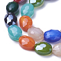 Opaque Solid Color Glass Beads Strands, Faceted, Mixed Shapes