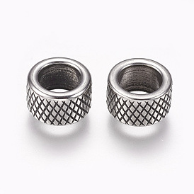 304 Stainless Steel Beads, Column, Large Hole Beads