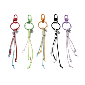 Корейский вощеный полиэстеровый шнур и 201 подвесные украшения в виде клевера из нержавеющей стали, карабины-застежки-карабины из сплава, окрашенные распылением, для украшений сумок