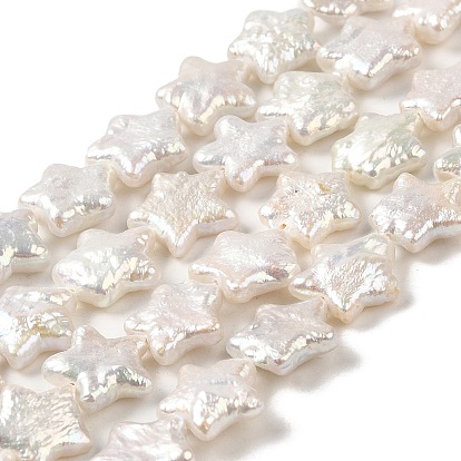 Natural Baroque Pearl Keshi Pearl Beads Strands, Cultured Freshwater Pearl, Star, Grade 7A