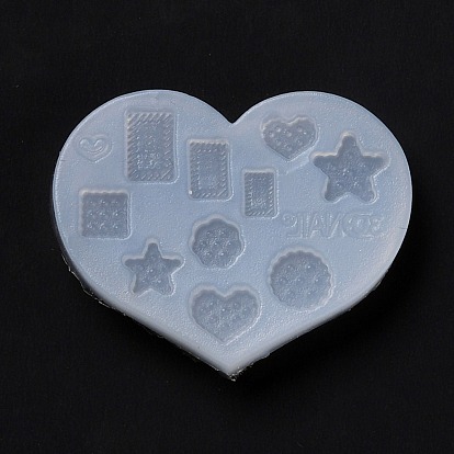 DIY Pendants Silicone Molds, Resin Casting Pendant Molds, For UV Resin, Epoxy Resin Jewelry Making, Heart & Rectangle & Star & Square & Round & Flower