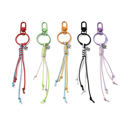 Корейский вощеный полиэстеровый шнур и 201 подвесные украшения в виде клевера из нержавеющей стали, карабины-застежки-карабины из сплава, окрашенные распылением, для украшений сумок