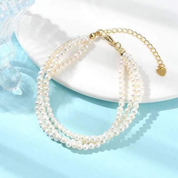 Браслеты из натурального пресноводного жемчуга и многослойных бусин для женщин.