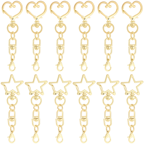 20шт. 2 стили поворотные застежки из цинкового сплава, звезда и сердца