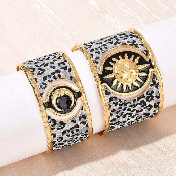 304 женские браслеты-манжеты из нержавеющей стали, с неклейкой золотой фольгой, реальный 18 k позолоченный