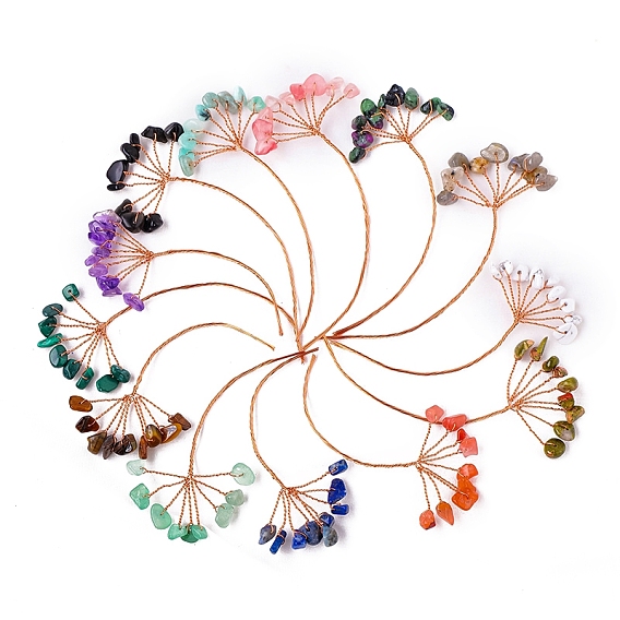 Украшения драгоценных камней дисплей, украшения для домашнего офиса, цветок, золотые