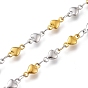 304 Stainless Steel Heart Link Chains, with Spool, Soldered