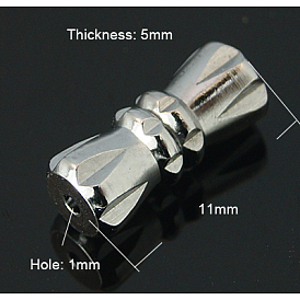 Brass Screw Clasps, 11x5mm, Hole: 1mm