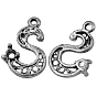 Paramètres de strass pendentif en alliage de lettre, sans plomb et sans cadmium, couleur argent antique, longueur d'environ 21 mm ,  largeur de 14 mm, épaisseur de 2mm, Trou: 1mm