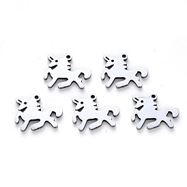 304 Stainless Steel Charms, Laser Cut, Horse