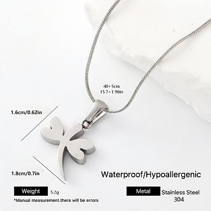 304 de acero inoxidable collares pendientes, color acero inoxidable, libre de deslustre