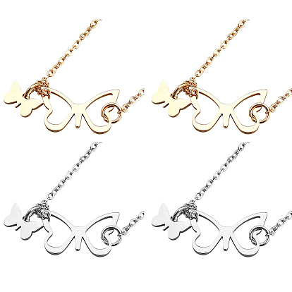 4 шт. 2 цвета 304 полые кулоны-бабочки из нержавеющей стали для женщин